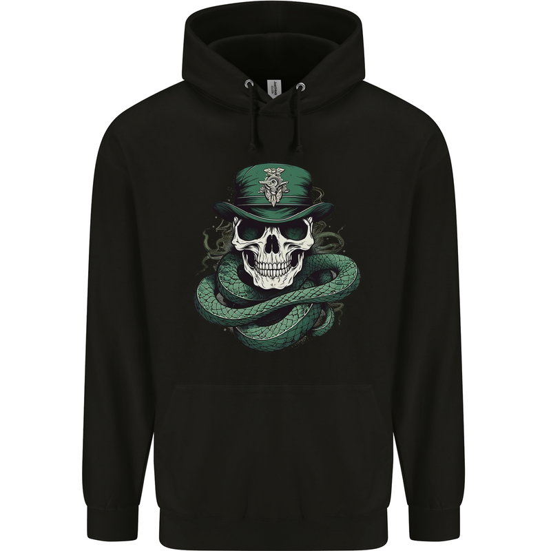 Snake Skull St Patricks Day Mens 80% Cotton Hoodie Black