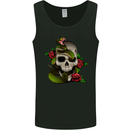 Snake Skull With Roses Tattoo Style Mens Vest Tank Top Black