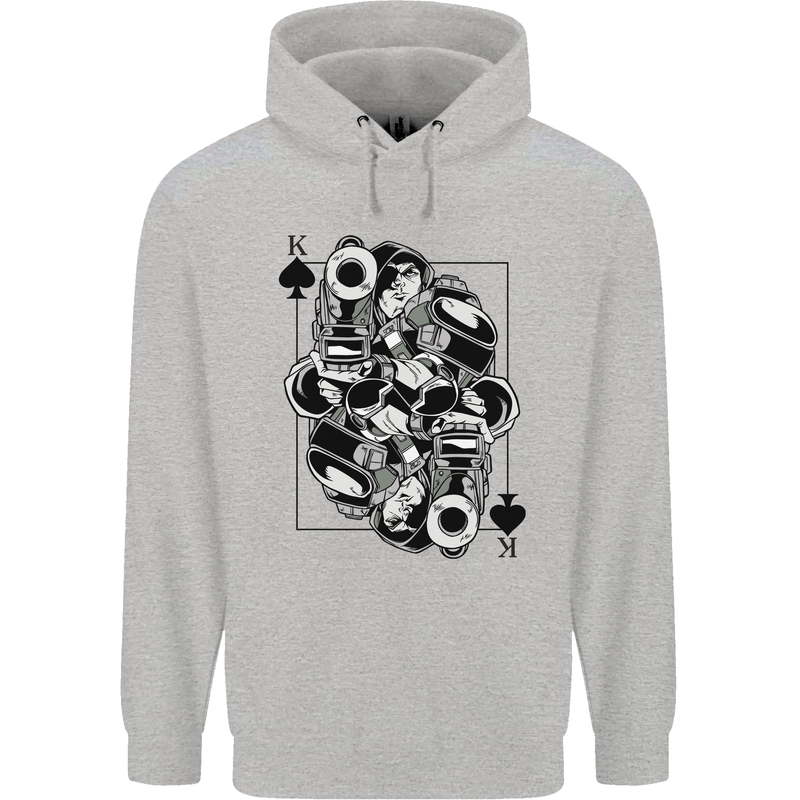 Sniper Card Military Army Special Forces Childrens Kids Hoodie Sports Grey