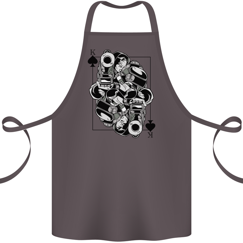 Sniper Card Military Army Special Forces Cotton Apron 100% Organic Dark Grey
