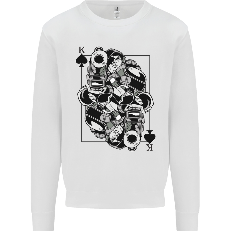 Sniper Card Military Army Special Forces Kids Sweatshirt Jumper White