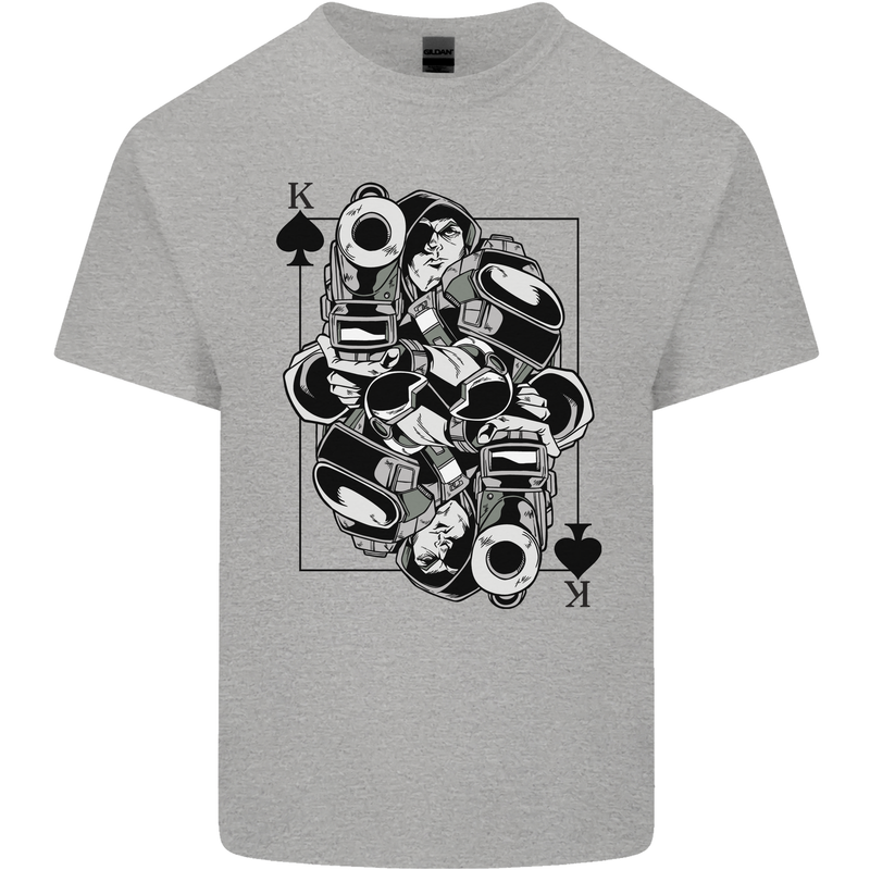 Sniper Card Military Army Special Forces Kids T-Shirt Childrens Sports Grey
