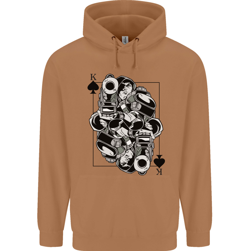 Sniper Card Military Army Special Forces Mens 80% Cotton Hoodie Caramel Latte