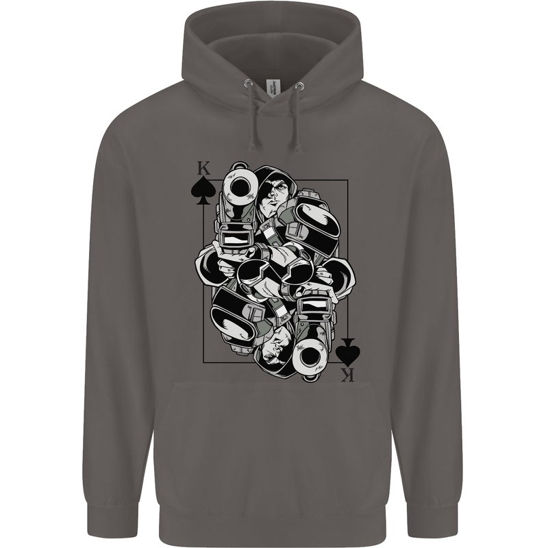 Sniper Card Military Army Special Forces Mens 80% Cotton Hoodie Charcoal
