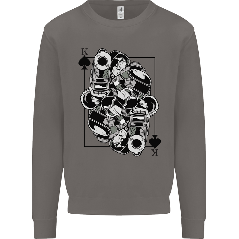 Sniper Card Military Army Special Forces Mens Sweatshirt Jumper Charcoal