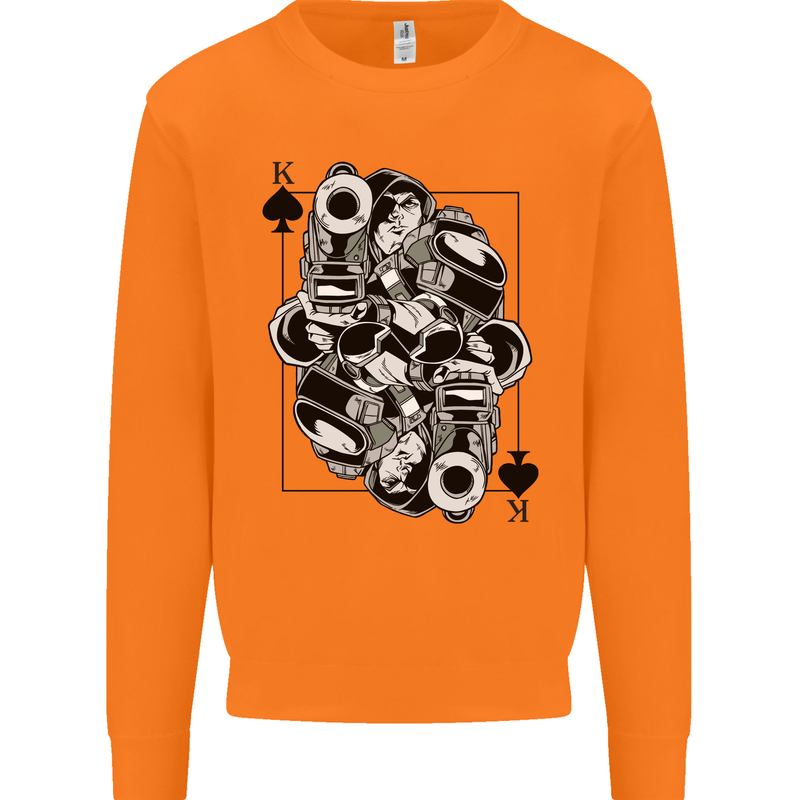 Sniper Card Military Army Special Forces Mens Sweatshirt Jumper Orange