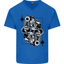 Sniper Card Military Army Special Forces Mens V-Neck Cotton T-Shirt Royal Blue