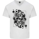 Sniper Card Military Army Special Forces Mens V-Neck Cotton T-Shirt White