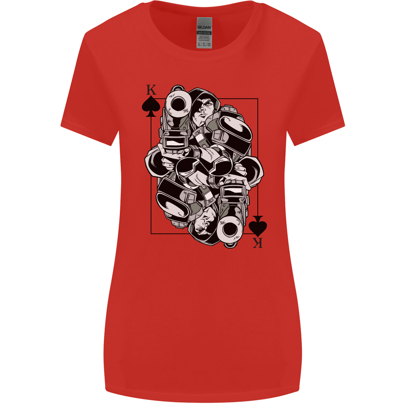 Sniper Card Military Army Special Forces Womens Wider Cut T-Shirt Red