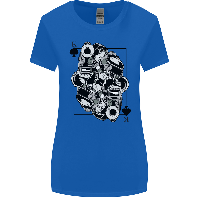 Sniper Card Military Army Special Forces Womens Wider Cut T-Shirt Royal Blue