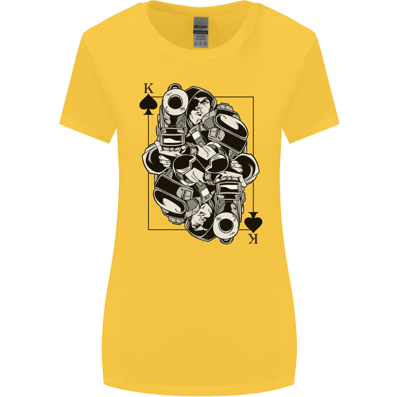Sniper Card Military Army Special Forces Womens Wider Cut T-Shirt Yellow