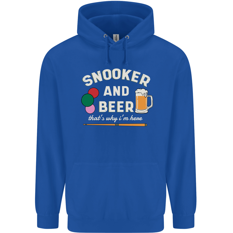 Snooker and Beer That's Why I'm Here Mens 80% Cotton Hoodie Royal Blue