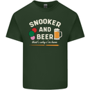 Snooker and Beer That's Why I'm Here Mens Cotton T-Shirt Tee Top Forest Green