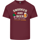 Snooker and Beer That's Why I'm Here Mens Cotton T-Shirt Tee Top Maroon
