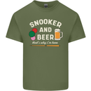 Snooker and Beer That's Why I'm Here Mens Cotton T-Shirt Tee Top Military Green