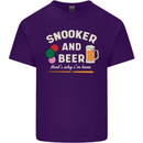 Snooker and Beer That's Why I'm Here Mens Cotton T-Shirt Tee Top Purple