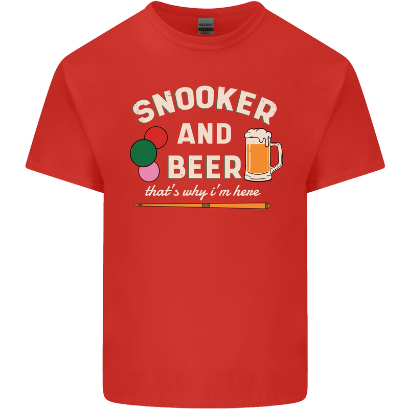 Snooker and Beer That's Why I'm Here Mens Cotton T-Shirt Tee Top Red