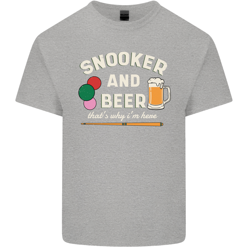 Snooker and Beer That's Why I'm Here Mens Cotton T-Shirt Tee Top Sports Grey