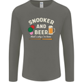 Snooker and Beer That's Why I'm Here Mens Long Sleeve T-Shirt Charcoal