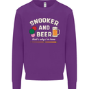 Snooker and Beer That's Why I'm Here Mens Sweatshirt Jumper Purple