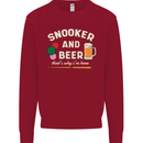 Snooker and Beer That's Why I'm Here Mens Sweatshirt Jumper Red