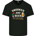 Snooker and Beer That's Why I'm Here Mens V-Neck Cotton T-Shirt Black