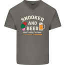 Snooker and Beer That's Why I'm Here Mens V-Neck Cotton T-Shirt Charcoal