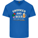Snooker and Beer That's Why I'm Here Mens V-Neck Cotton T-Shirt Royal Blue