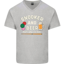 Snooker and Beer That's Why I'm Here Mens V-Neck Cotton T-Shirt Sports Grey
