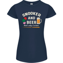 Snooker and Beer That's Why I'm Here Womens Petite Cut T-Shirt Navy Blue