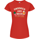 Snooker and Beer That's Why I'm Here Womens Petite Cut T-Shirt Red
