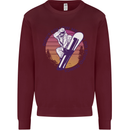 Snowboarding Dont Follow Me Funny Kids Sweatshirt Jumper Maroon