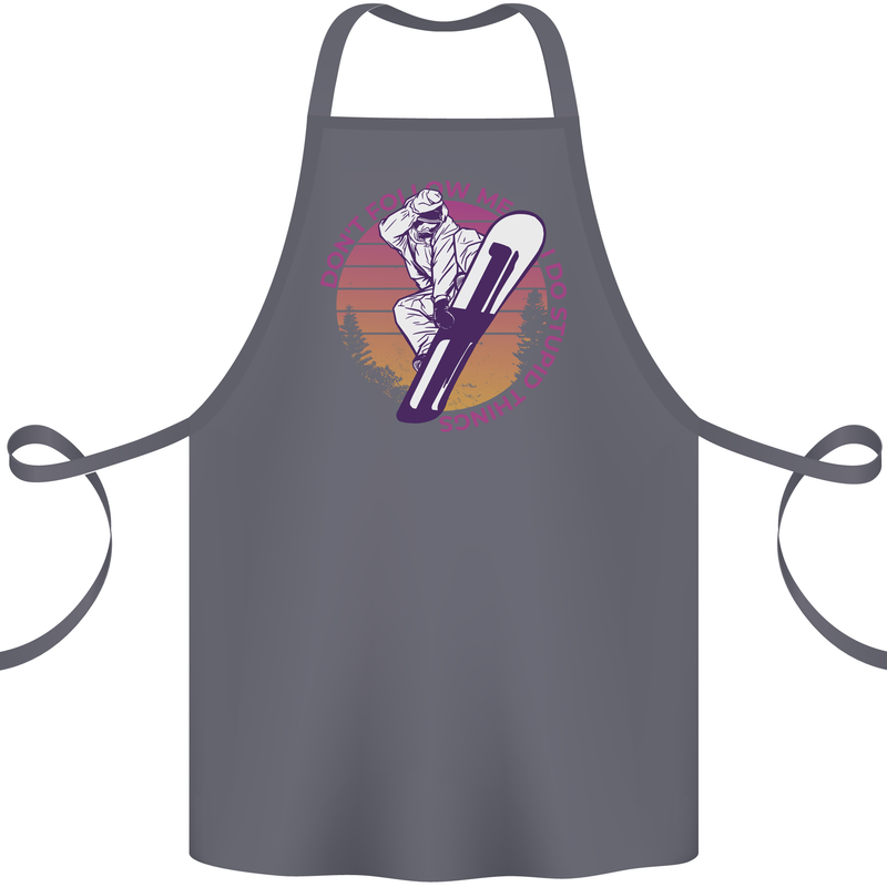 Snowboarding Funny Dont Follow Me Cotton Apron 100% Organic Steel