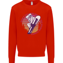 Snowboarding Funny Dont Follow Me Kids Sweatshirt Jumper Bright Red