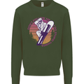 Snowboarding Funny Dont Follow Me Kids Sweatshirt Jumper Forest Green