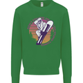 Snowboarding Funny Dont Follow Me Kids Sweatshirt Jumper Irish Green