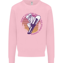 Snowboarding Funny Dont Follow Me Kids Sweatshirt Jumper Light Pink