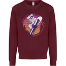 Snowboarding Funny Dont Follow Me Kids Sweatshirt Jumper Maroon