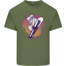 Snowboarding Funny Dont Follow Me Mens Cotton T-Shirt Tee Top Military Green