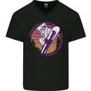 Snowboarding Funny Dont Follow Me Mens V-Neck Cotton T-Shirt Black