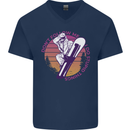 Snowboarding Funny Dont Follow Me Mens V-Neck Cotton T-Shirt Navy Blue