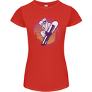 Snowboarding Funny Dont Follow Me Womens Petite Cut T-Shirt Red