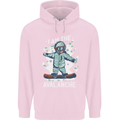 Snowboarding I Am the Avalanche Funny Childrens Kids Hoodie Light Pink