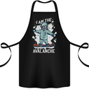 Snowboarding I Am the Avalanche Funny Cotton Apron 100% Organic Black