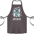 Snowboarding I Am the Avalanche Funny Cotton Apron 100% Organic Dark Grey