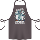 Snowboarding I Am the Avalanche Funny Cotton Apron 100% Organic Dark Grey