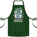 Snowboarding I Am the Avalanche Funny Cotton Apron 100% Organic Forest Green