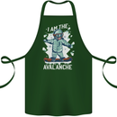 Snowboarding I Am the Avalanche Funny Cotton Apron 100% Organic Forest Green