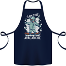 Snowboarding I Am the Avalanche Funny Cotton Apron 100% Organic Navy Blue