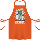 Snowboarding I Am the Avalanche Funny Cotton Apron 100% Organic Orange